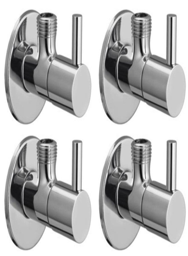 صمام زاوية نحاسي مزخرف من DRIZZLE لحنفيات الحمامات، وسخانات المياه، وأحواض الغسيل (فضي، مطلي بالكروم، 4 قطع)